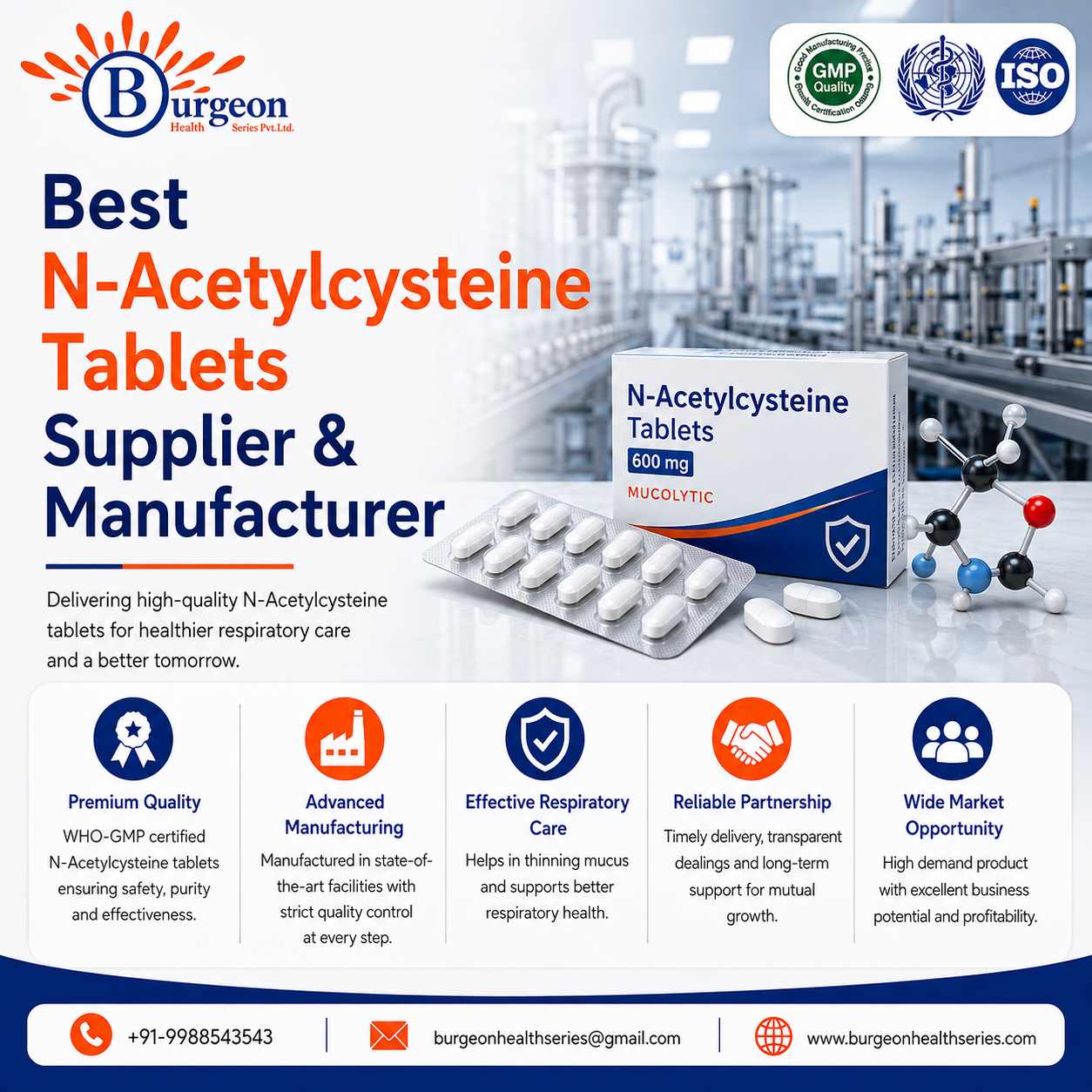 Best N-Acetylcysteine Tablets Supplier Manufacturer